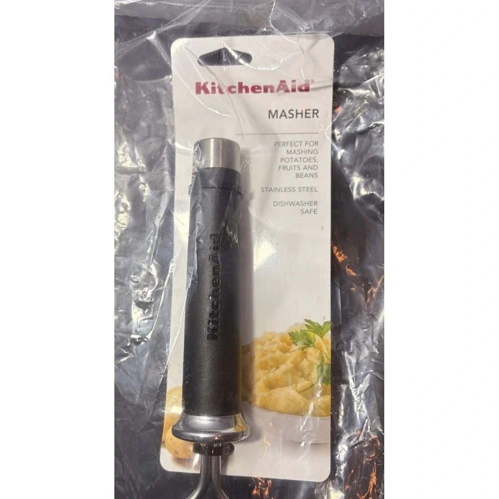 KitchenAid Gourmet Stainless Steel Wire Masher, Black, Dishwasher‎ Safe NEW 2025